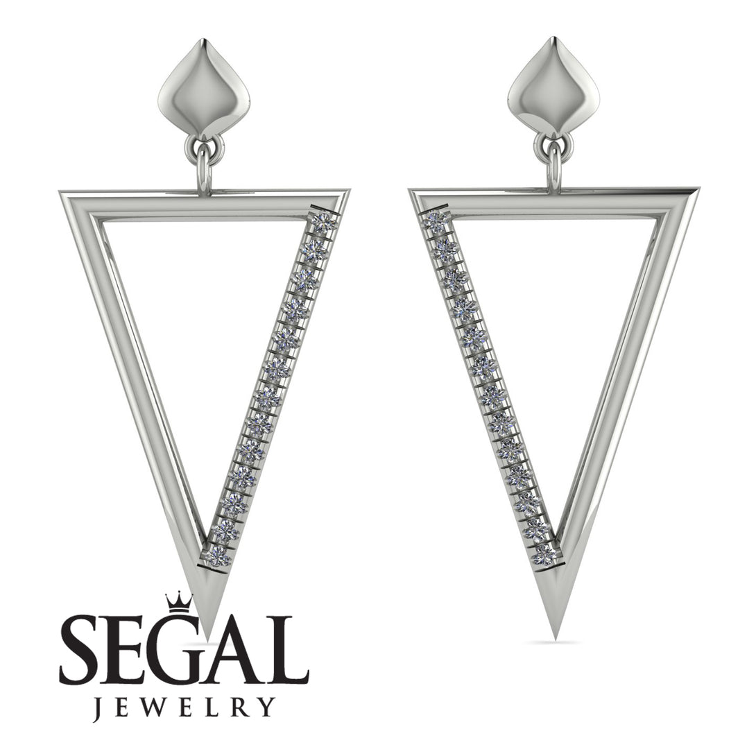 Triangle Diamond Stud Earrings - Amiyah No. 3