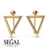 Triangle Diamond Stud Earrings - Amiyah No. 1