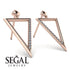 Triangle Diamond Stud Earrings - Amiyah No. 2