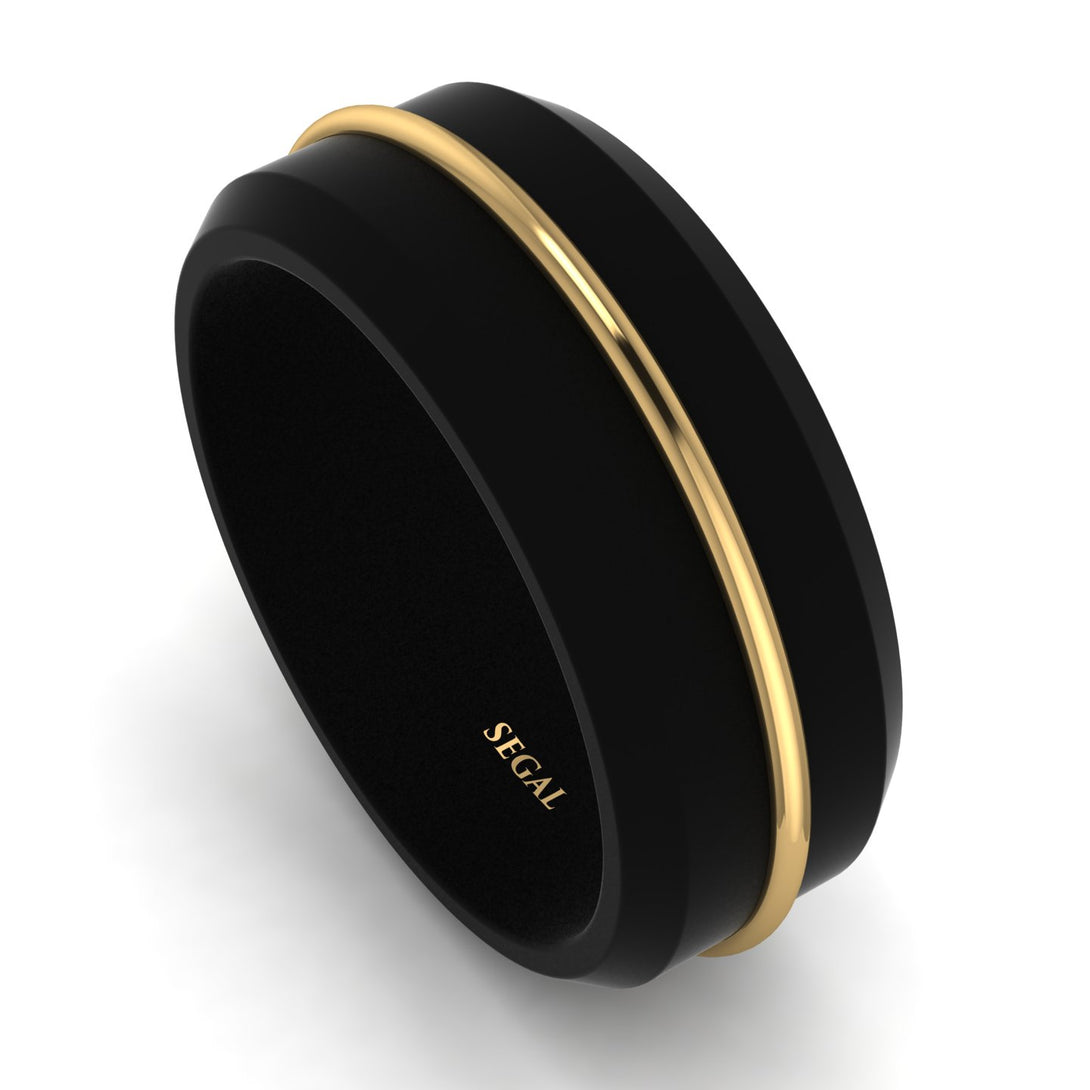 Black Titanium & Gold Men's Ring - Wyatt No. 1