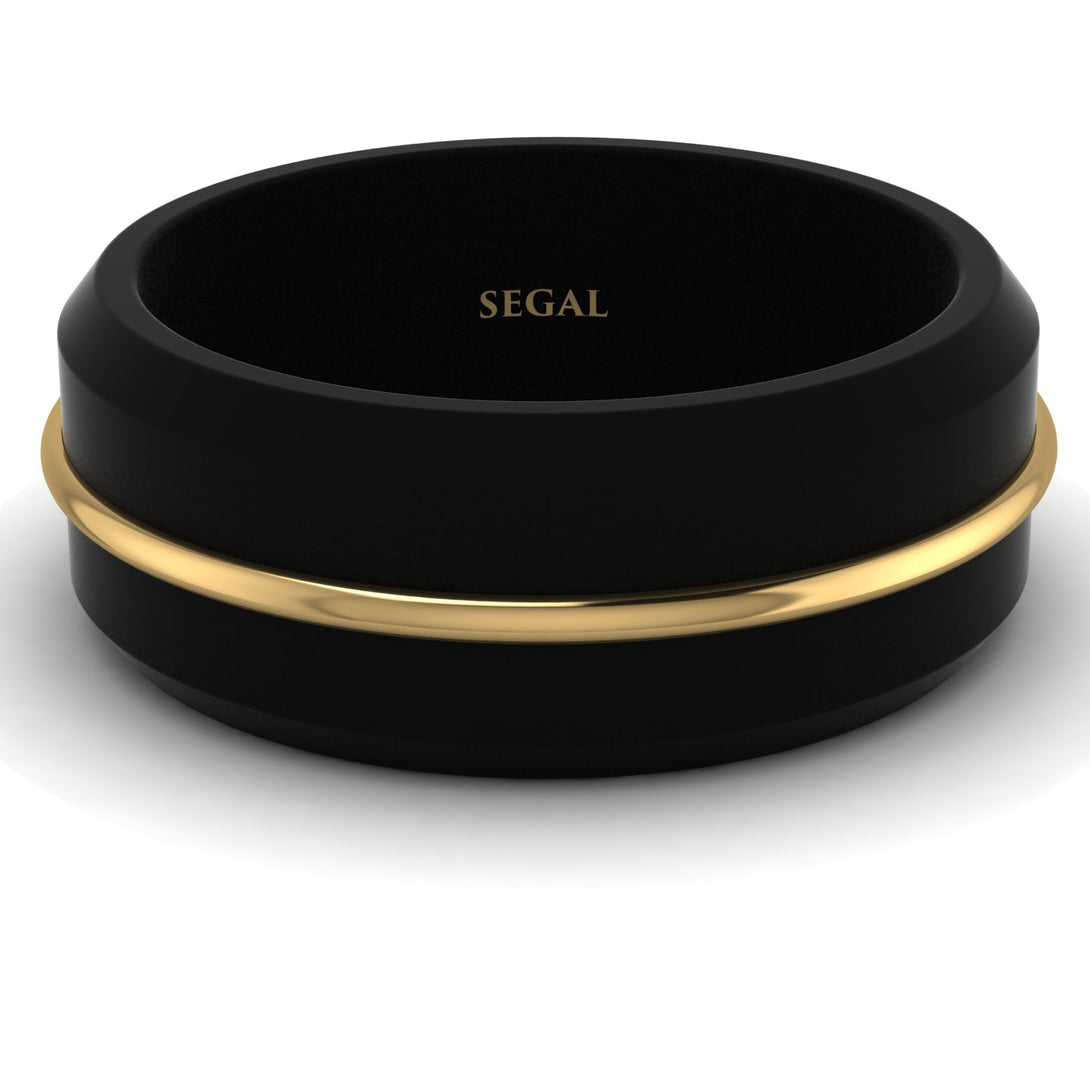 Black Titanium & Gold Men's Ring - Wyatt No. 1