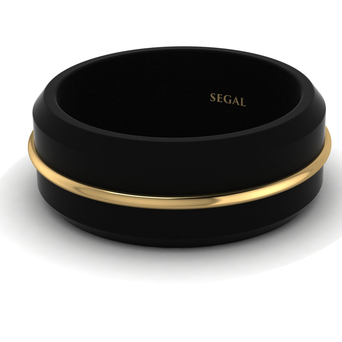 Black Titanium & Gold Men's Ring - Wyatt No. 1