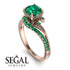 Twist Shank Emerald Engagement Ring - Maria No. 20