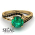 Twist Shank Emerald Engagement Ring - Maria No. 34