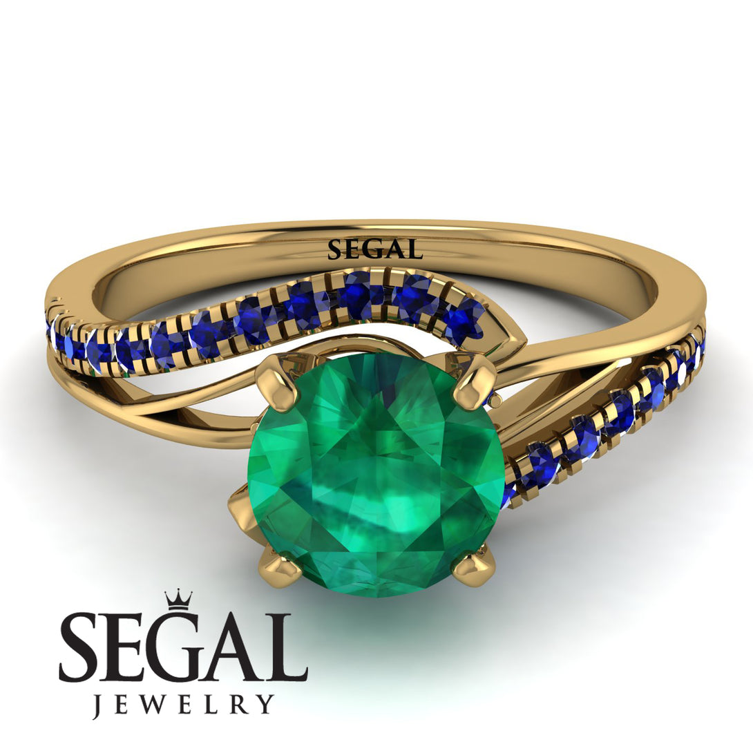 Twist Shank Emerald Engagement Ring - Maria No. 64