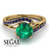 Twist Shank Emerald Engagement Ring - Maria No. 64