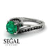 Twist Shank Emerald Engagement Ring - Maria No. 36