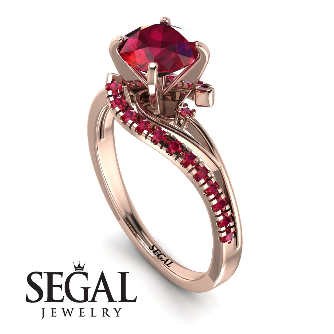 Twist Shank Ruby Engagement Ring - Maria No. 56