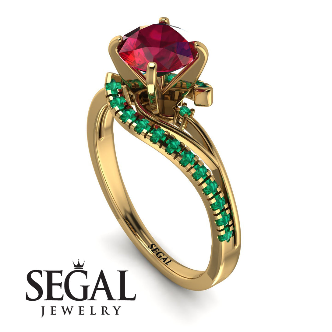 Twist Shank Ruby Engagement Ring - Maria No. 25