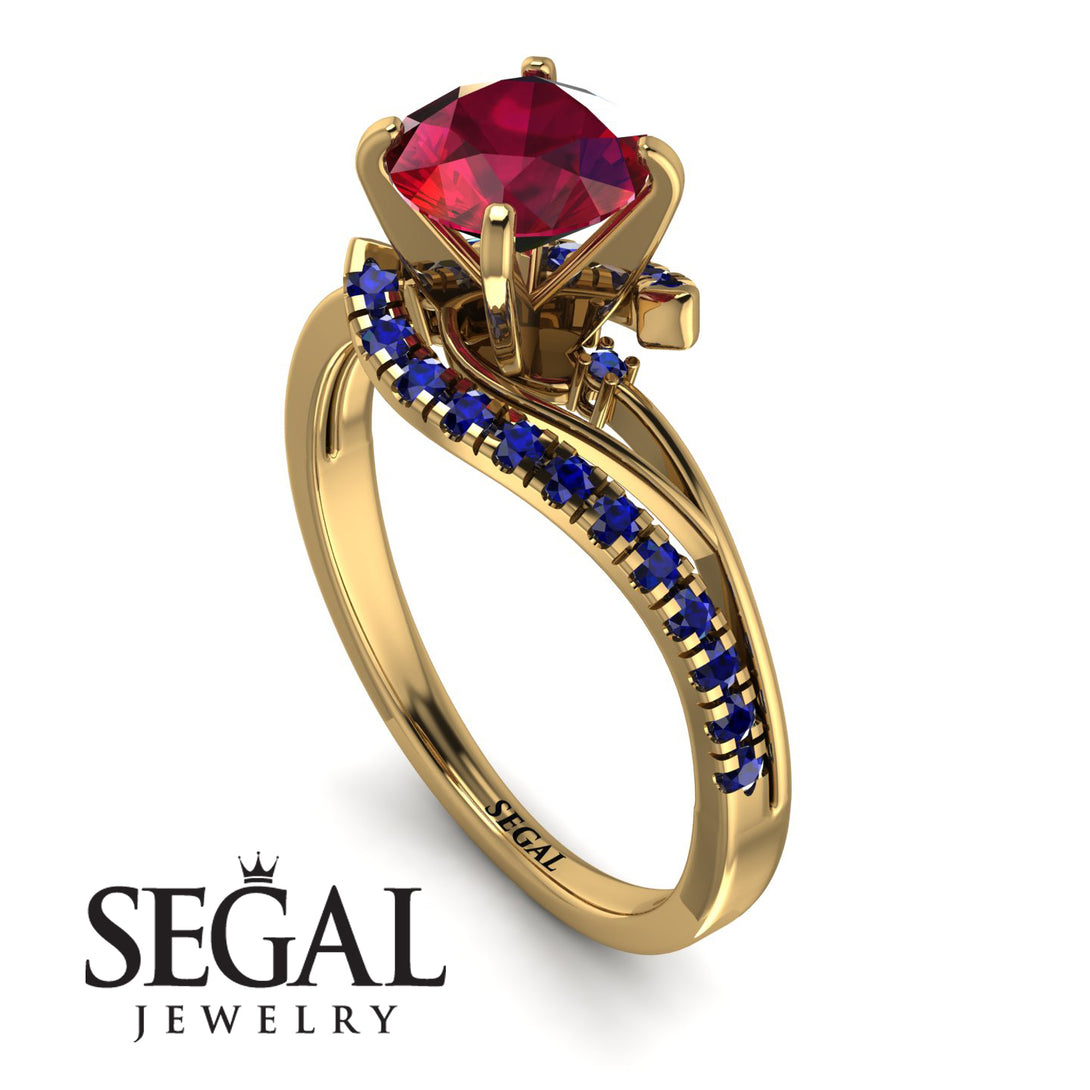 Twist Shank Ruby Engagement Ring - Maria No. 70