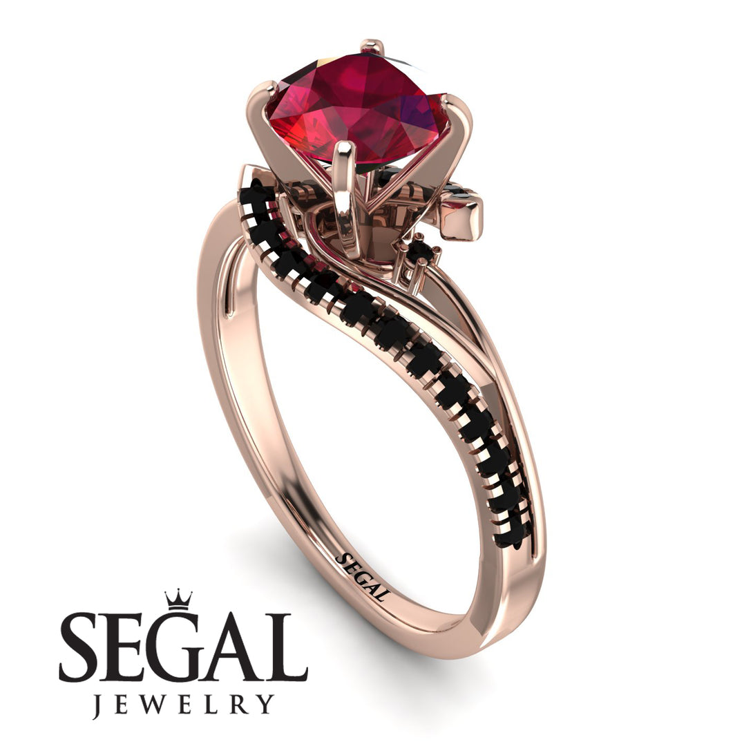 Twist Shank Ruby Engagement Ring - Maria No. 41