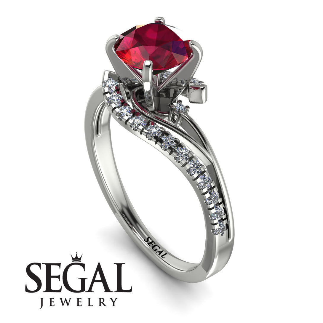 Twist Shank Ruby Engagement Ring - Maria No. 12