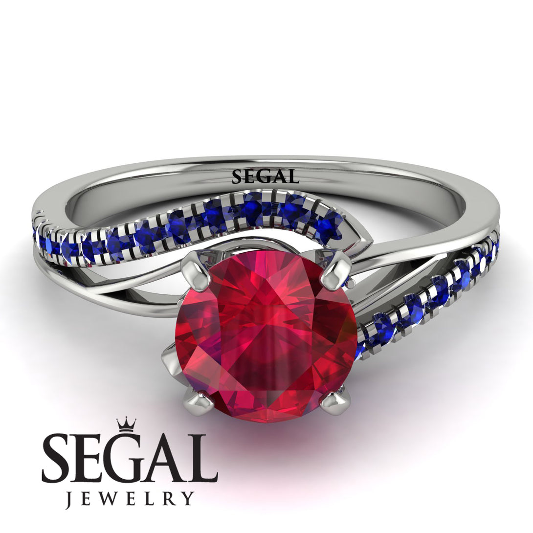Twist Shank Ruby Engagement Ring - Maria No. 72