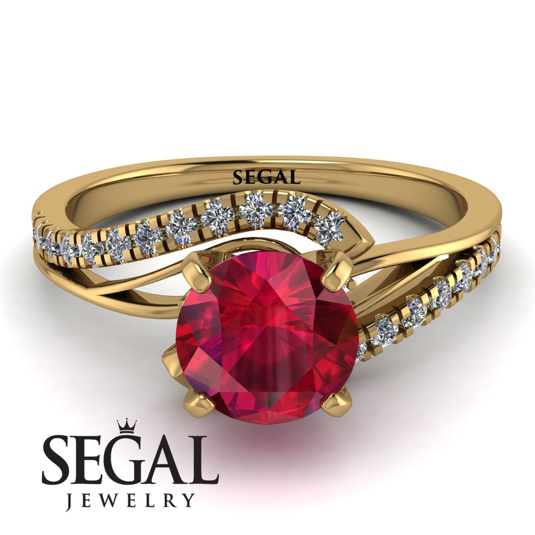 Twist Shank Ruby Engagement Ring - Maria No. 10