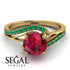 Twist Shank Ruby Engagement Ring - Maria No. 25