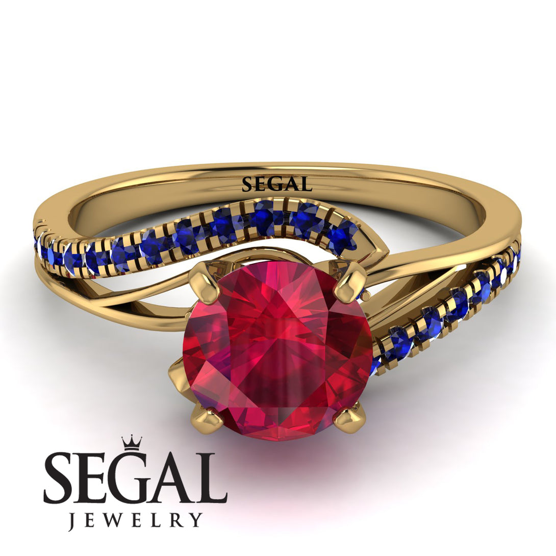 Twist Shank Ruby Engagement Ring - Maria No. 70