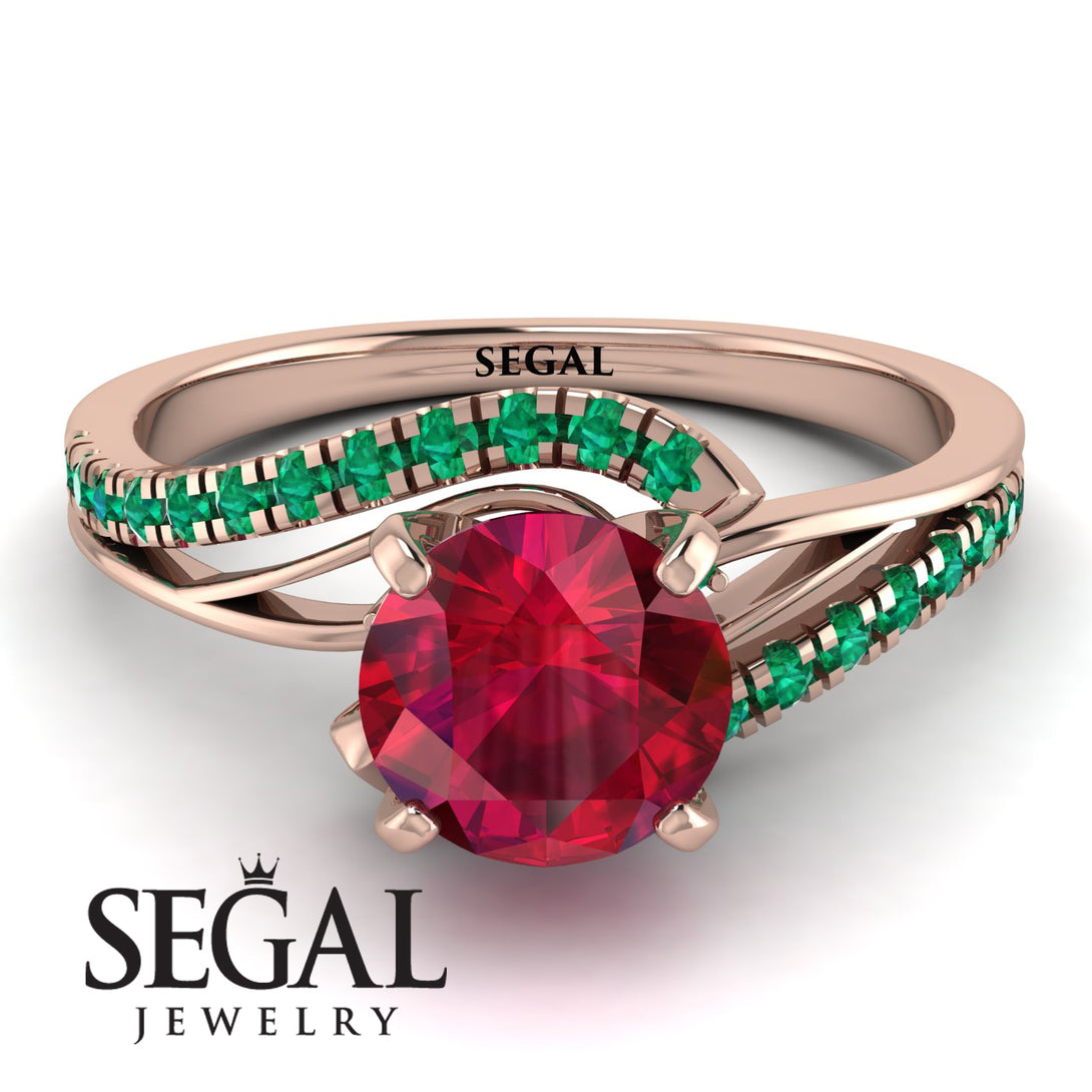 Twist Shank Ruby Engagement Ring - Maria No. 26