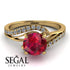 Twist Shank Ruby Engagement Ring - Maria No. 10