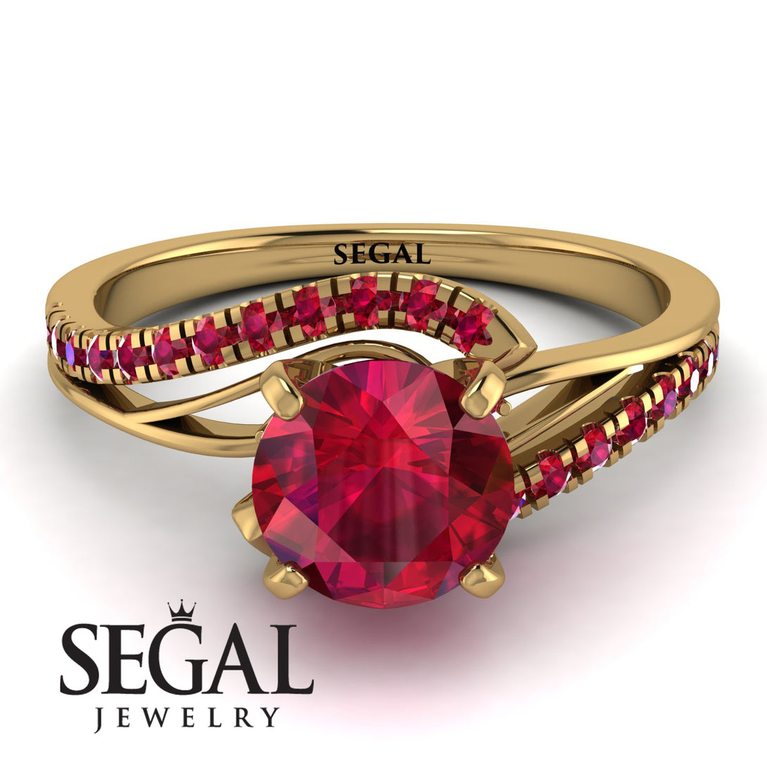 Twist Shank Ruby Engagement Ring - Maria No. 55