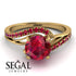 Twist Shank Ruby Engagement Ring - Maria No. 55