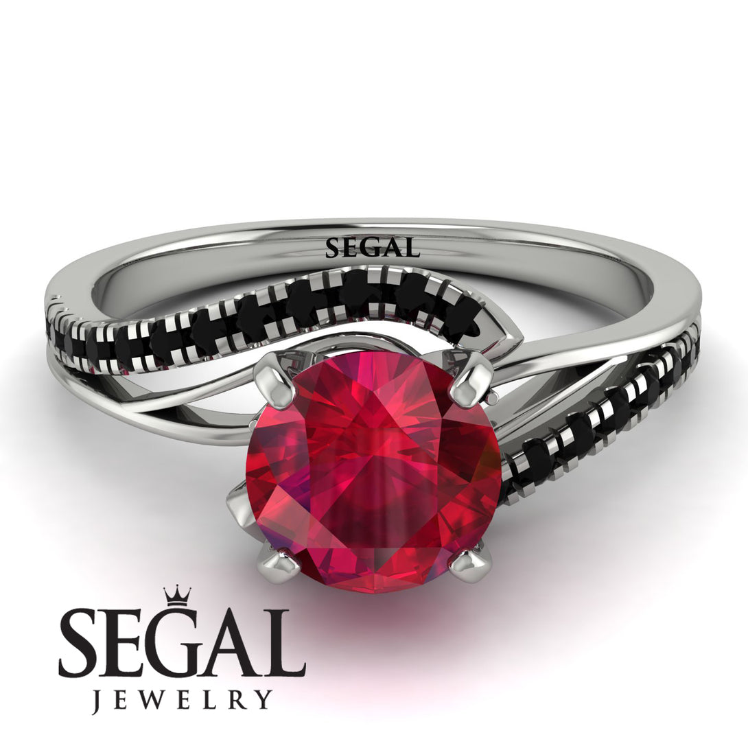 Twist Shank Ruby Engagement Ring - Maria No. 42