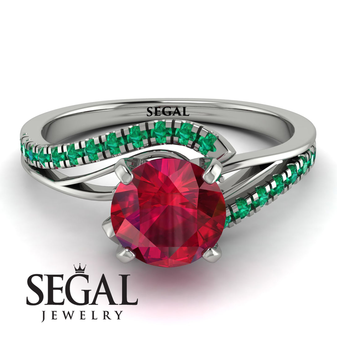Twist Shank Ruby Engagement Ring - Maria No. 27