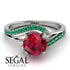 Twist Shank Ruby Engagement Ring - Maria No. 27