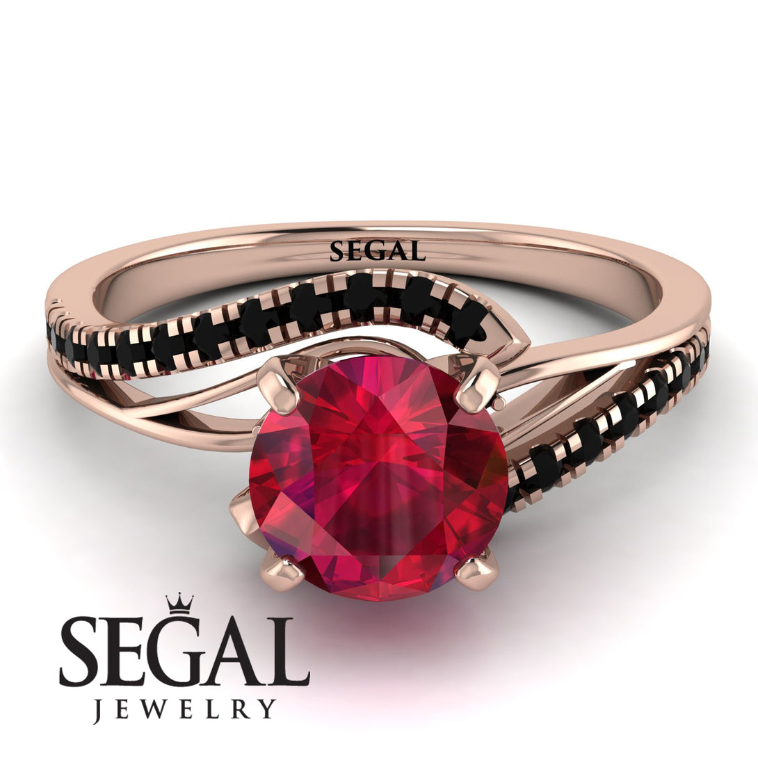 Twist Shank Ruby Engagement Ring - Maria No. 41