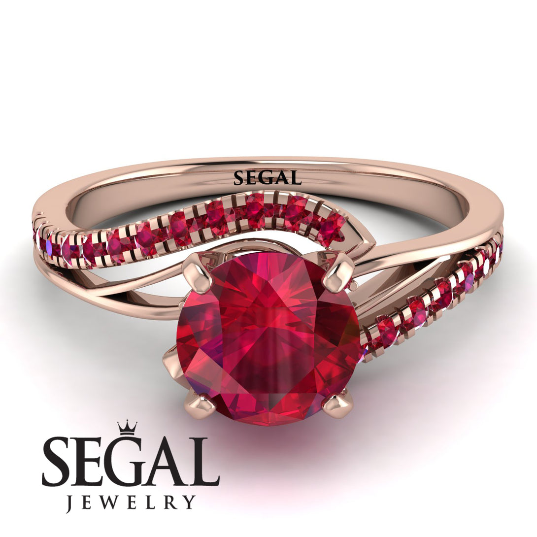 Twist Shank Ruby Engagement Ring - Maria No. 56