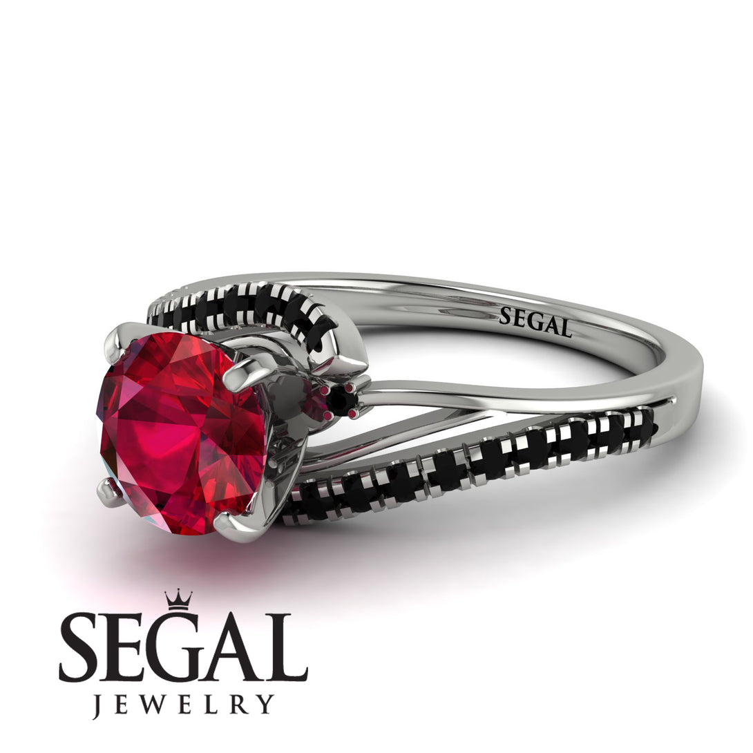 Twist Shank Ruby Engagement Ring - Maria No. 42
