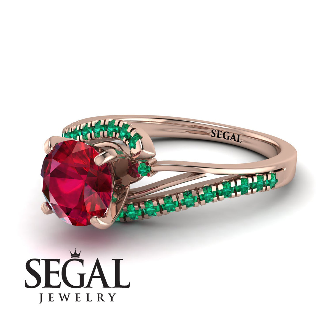 Twist Shank Ruby Engagement Ring - Maria No. 26