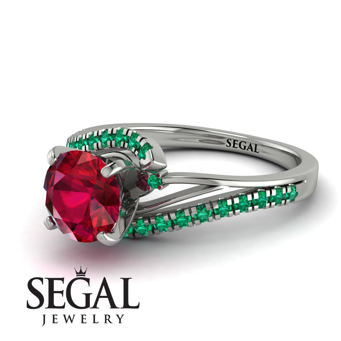 Twist Shank Ruby Engagement Ring - Maria No. 27