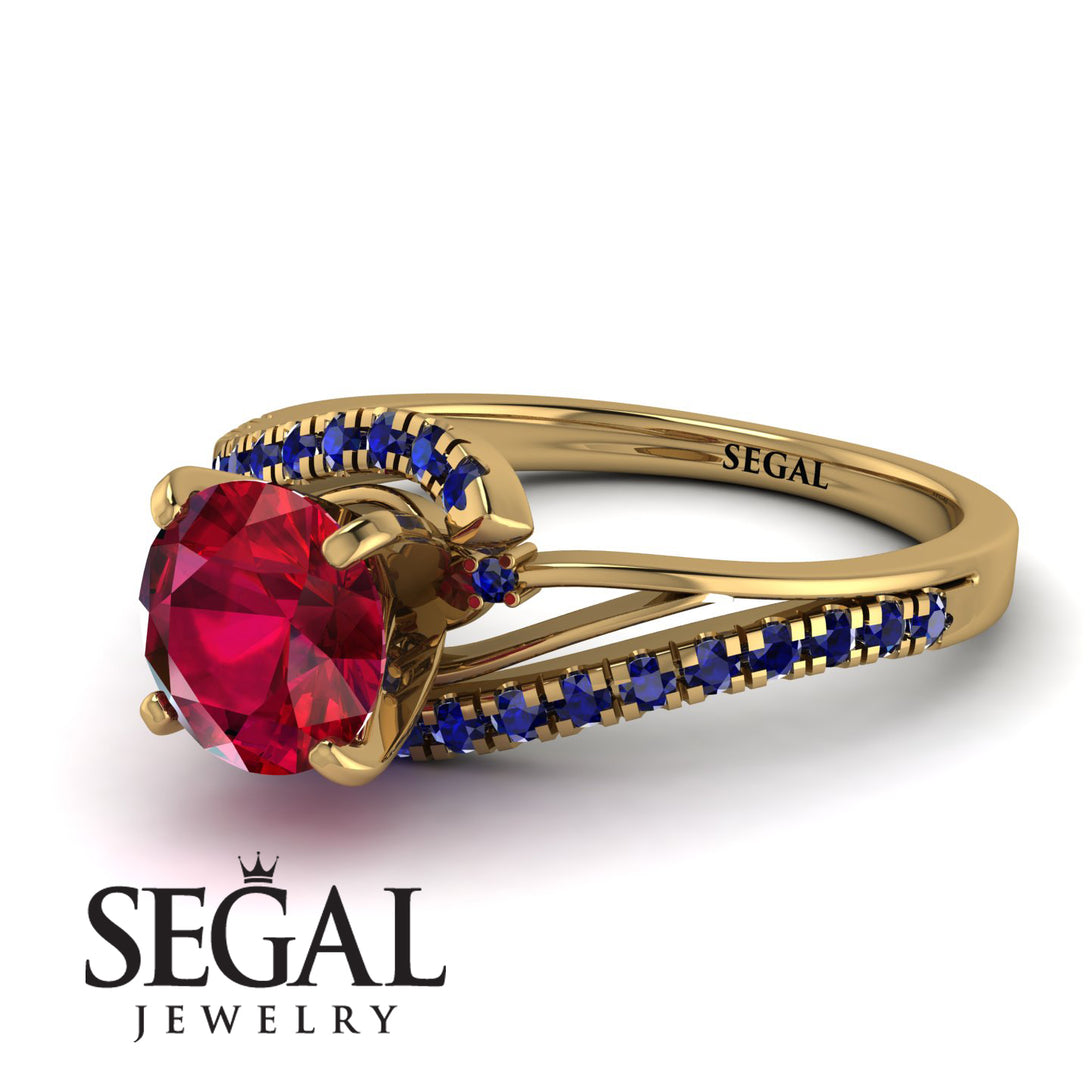 Twist Shank Ruby Engagement Ring - Maria No. 70
