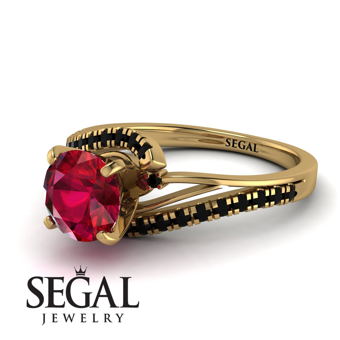 Twist Shank Ruby Engagement Ring - Maria No. 40