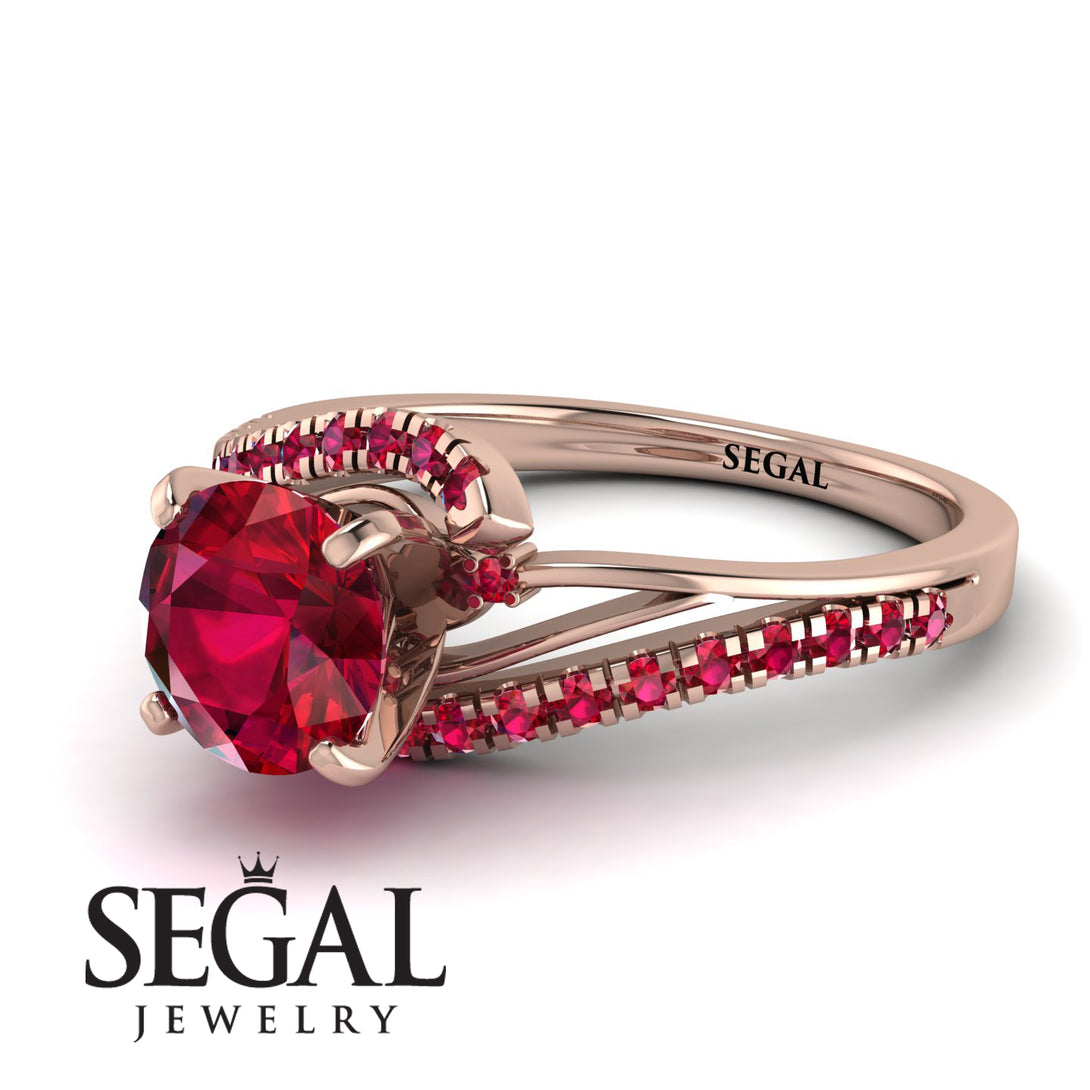 Twist Shank Ruby Engagement Ring - Maria No. 56