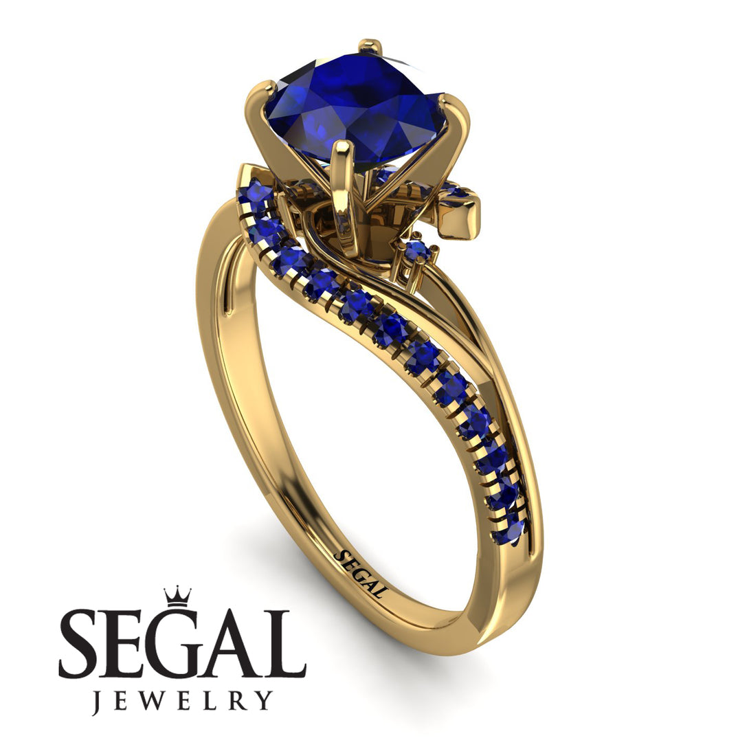 Twist Shank Sapphire Engagement Ring - Maria No. 73