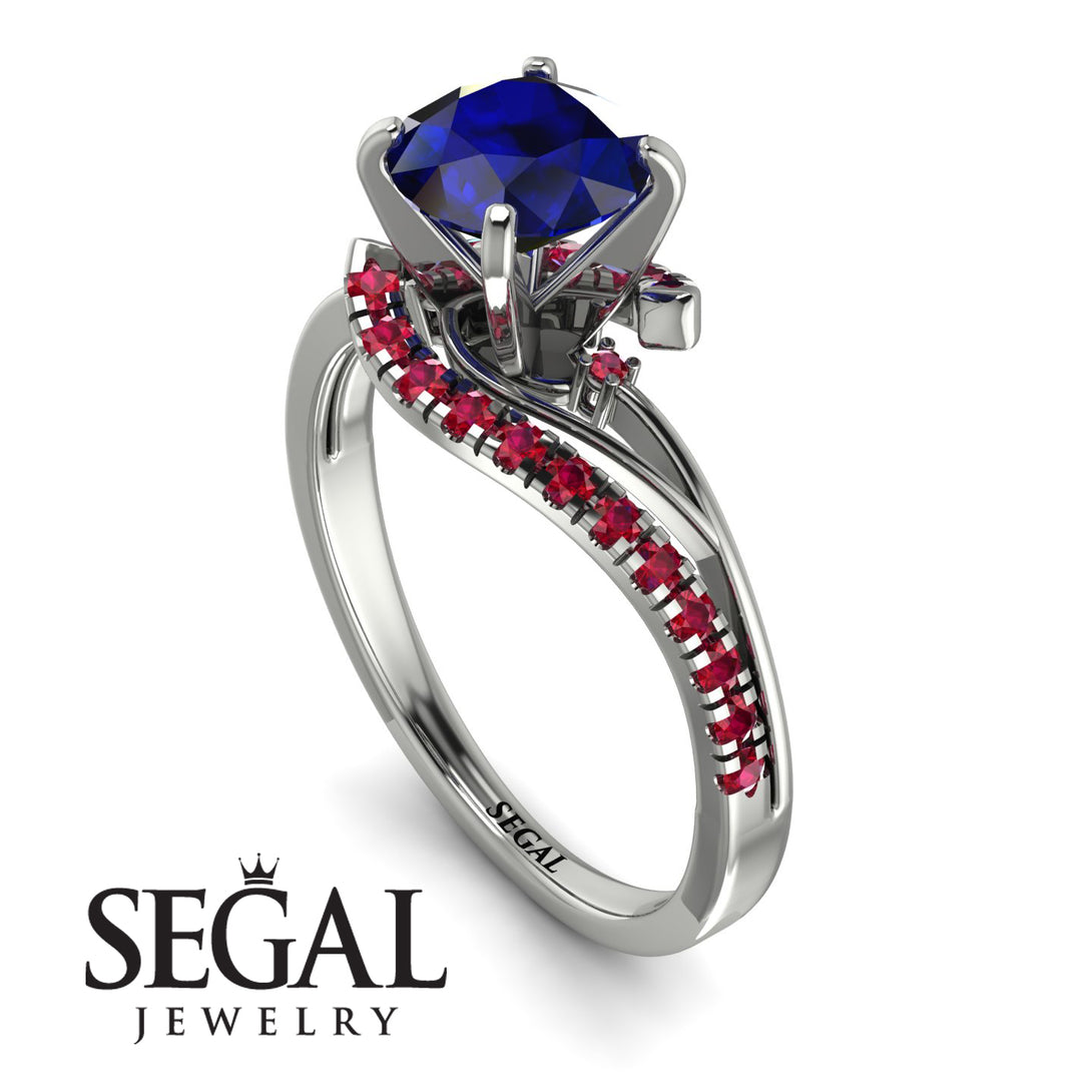 Twist Shank Sapphire Engagement Ring - Maria No. 60
