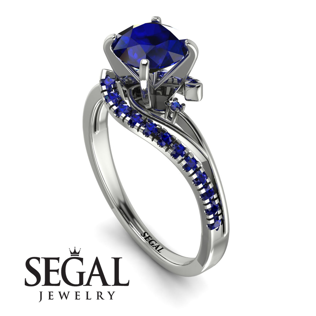 Twist Shank Sapphire Engagement Ring - Maria No. 75