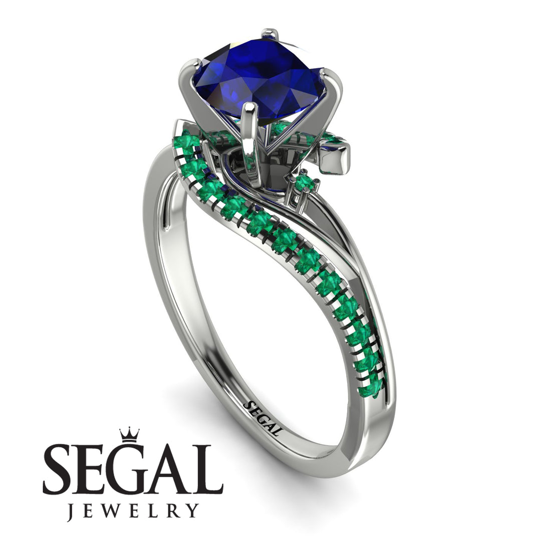 Twist Shank Sapphire Engagement Ring - Maria No. 30