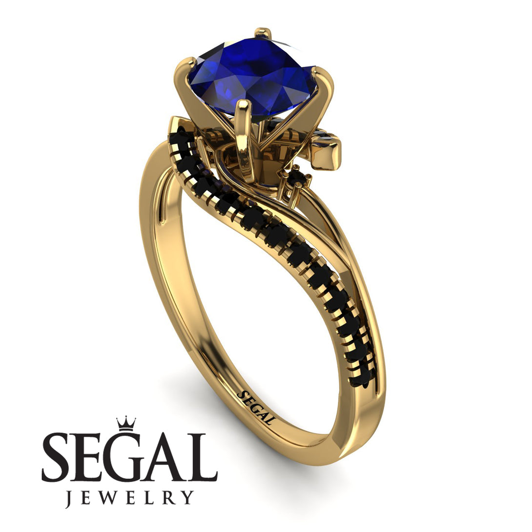 Twist Shank Sapphire Engagement Ring - Maria No. 43