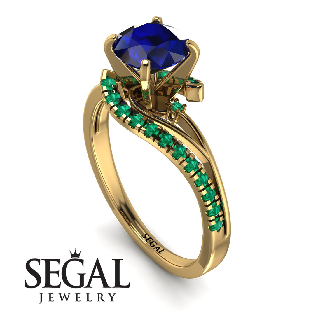 Twist Shank Sapphire Engagement Ring - Maria No. 28