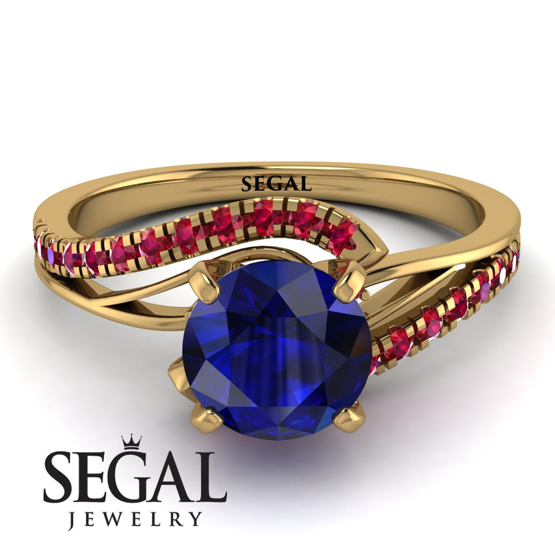 Twist Shank Sapphire Engagement Ring - Maria No. 58