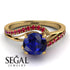Twist Shank Sapphire Engagement Ring - Maria No. 58