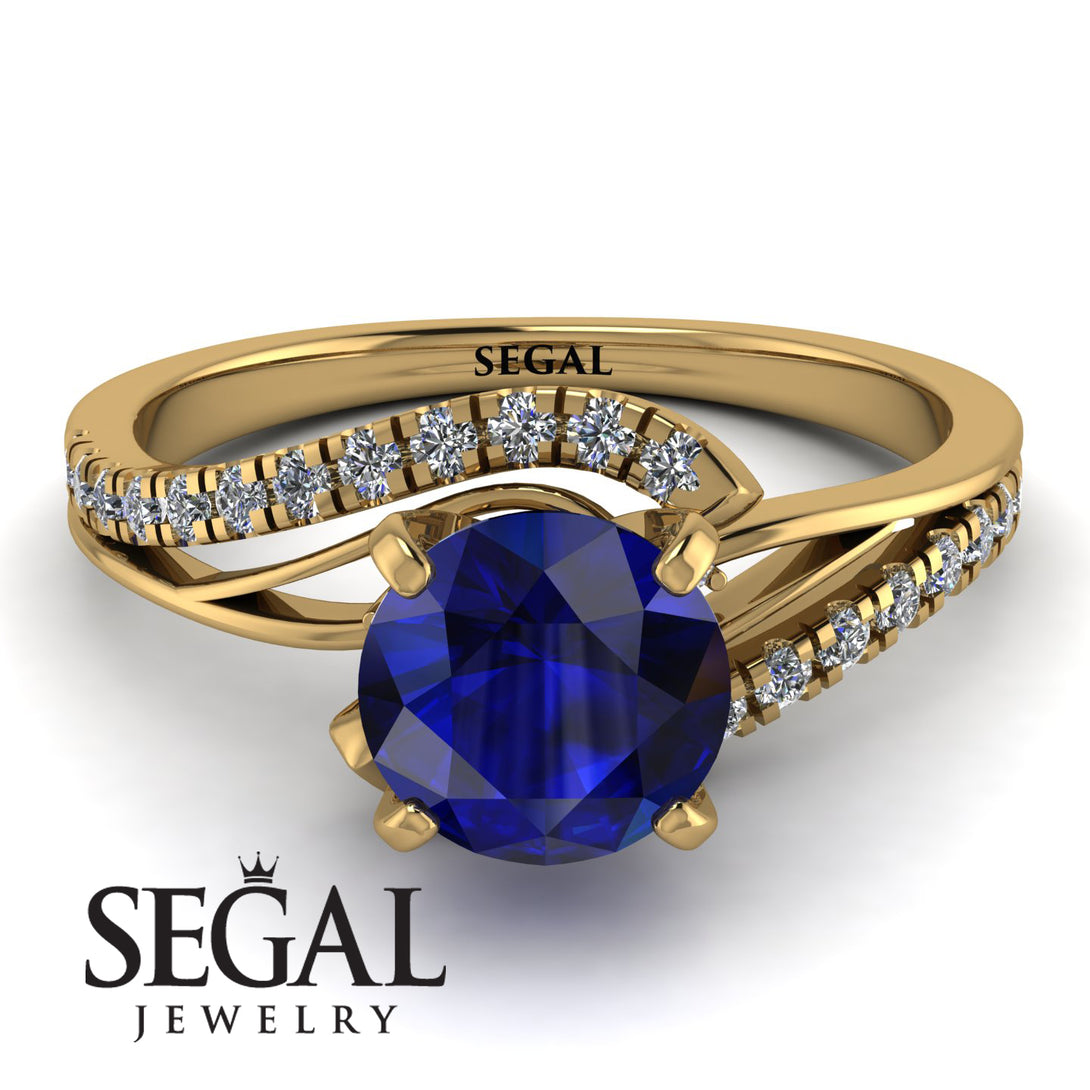 Twist Shank Sapphire Engagement Ring - Maria No. 13