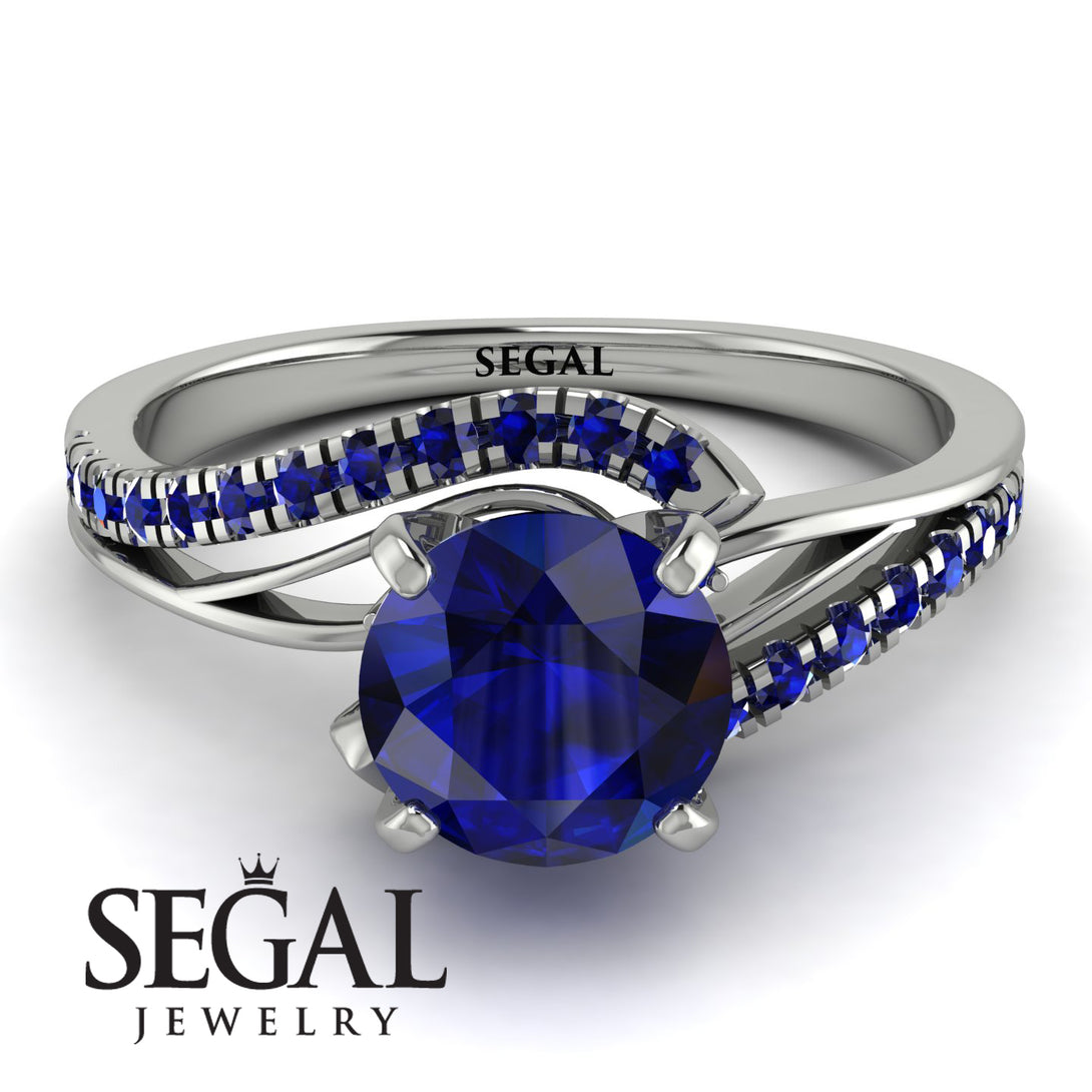 Twist Shank Sapphire Engagement Ring - Maria No. 75
