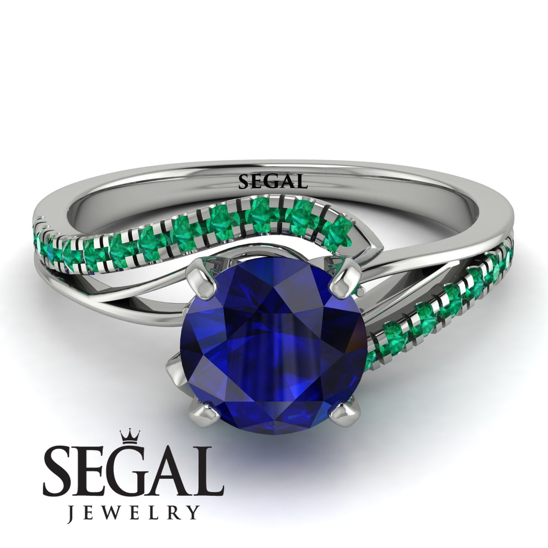 Twist Shank Sapphire Engagement Ring - Maria No. 30