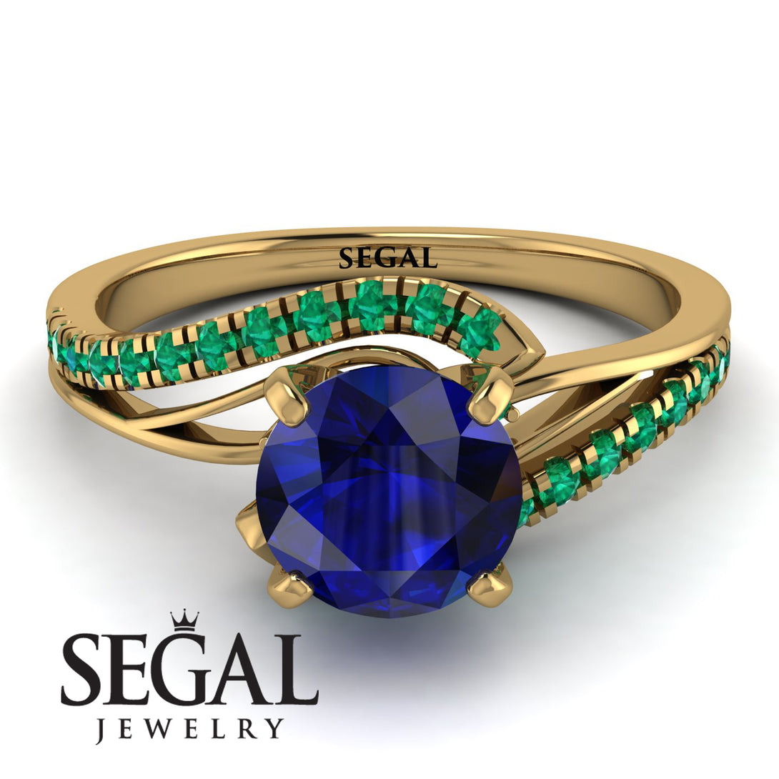 Twist Shank Sapphire Engagement Ring - Maria No. 28