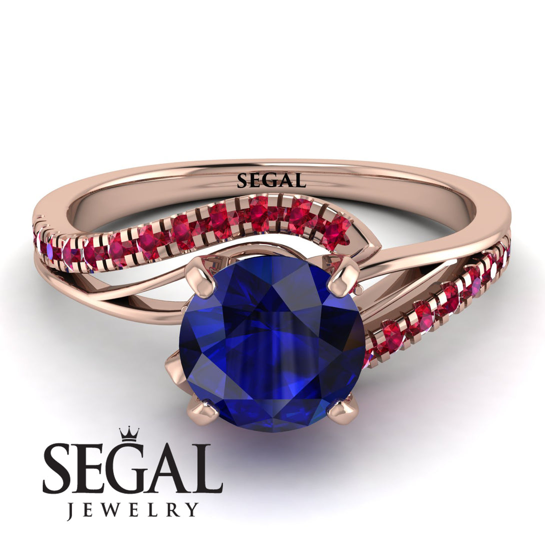 Twist Shank Sapphire Engagement Ring - Maria No. 59