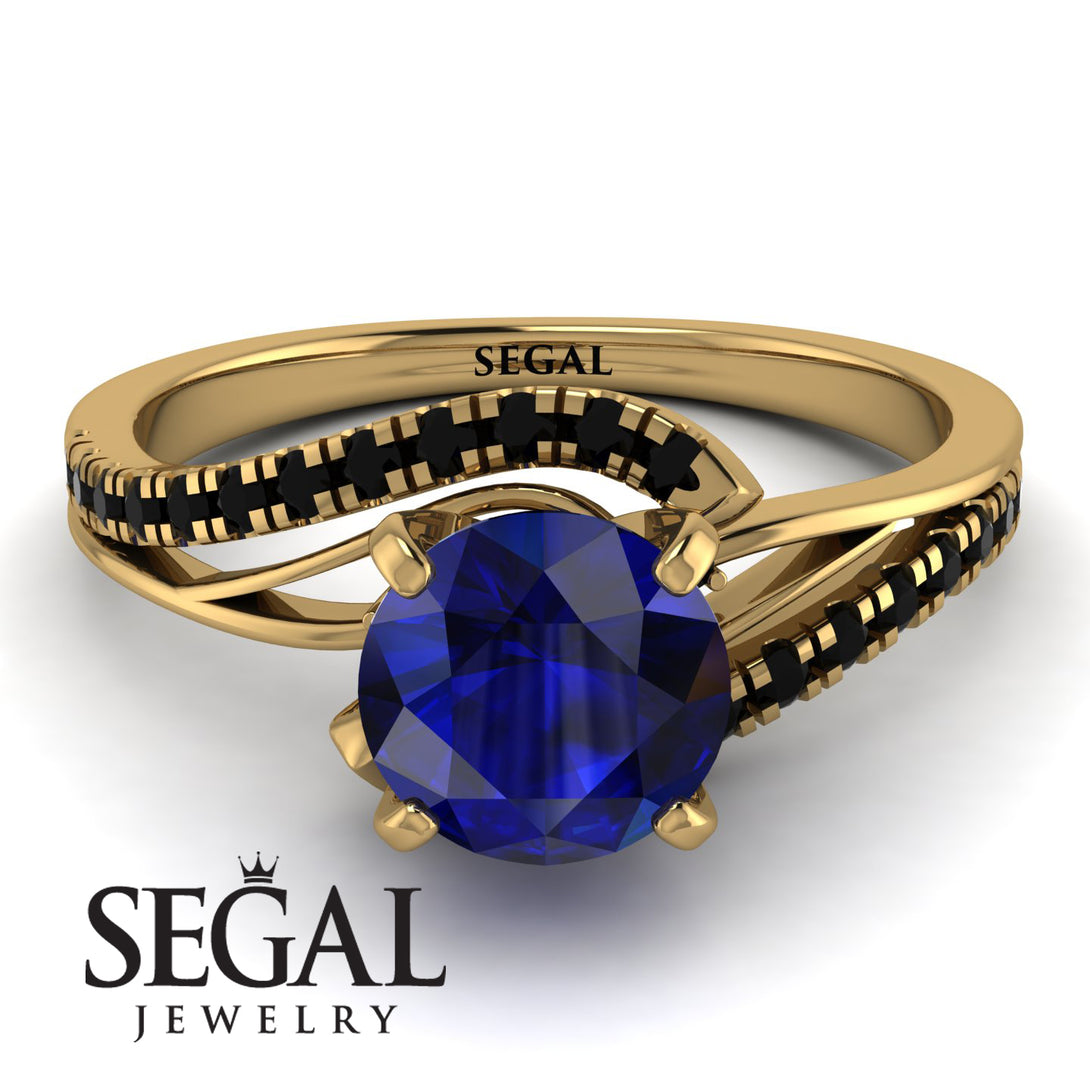 Twist Shank Sapphire Engagement Ring - Maria No. 43