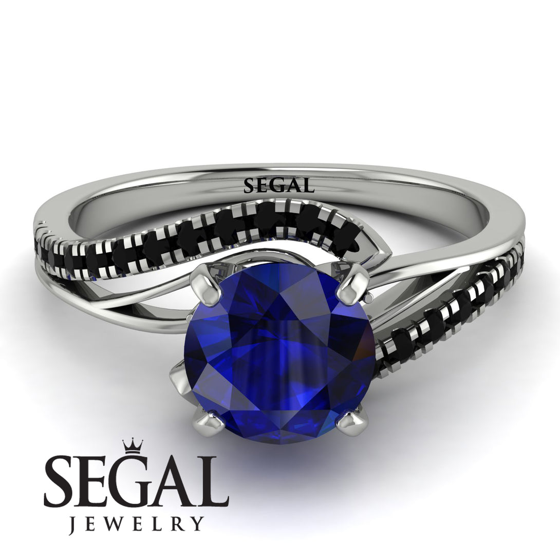 Twist Shank Sapphire Engagement Ring - Maria No. 45
